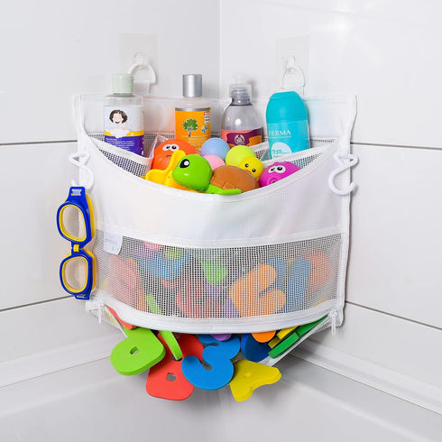 Comfylife Mesh Bath Toy Holder Organizer – The Perfect Corner Bathtub Toy Storage & Bathroom or Shower Caddy – This Multi-use Net Bag Makes Baby B...